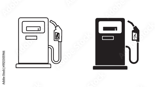 Minimalist gas pump illustrations for fuel station design
