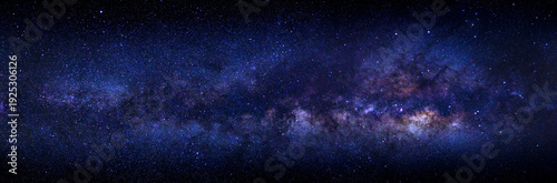 Panorama milky way galaxy with stars and space dust in the universe