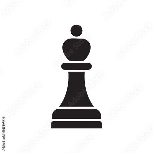 A black chess pawn illustration on a plain background from a front viewpoint