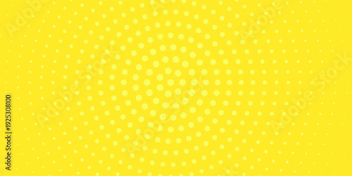 Pop art lemon yellow background in retro comic book style with dotted design,
