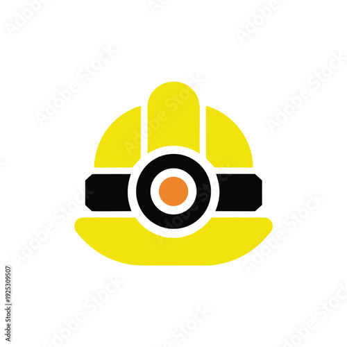 Yellow and black abstract target symbol with concentric circles
