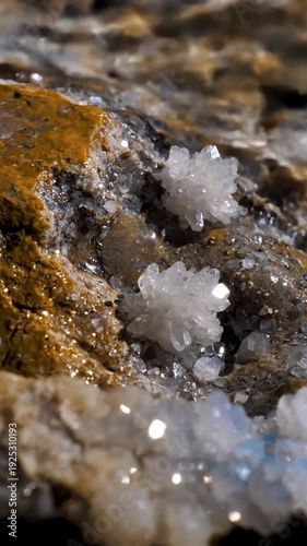 Shimmering Microscopic Landscapes Highlight the small scale and the visual sparkle of geological details.