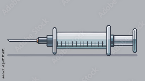 Detailed Vector Illustration of a Medical Syringe