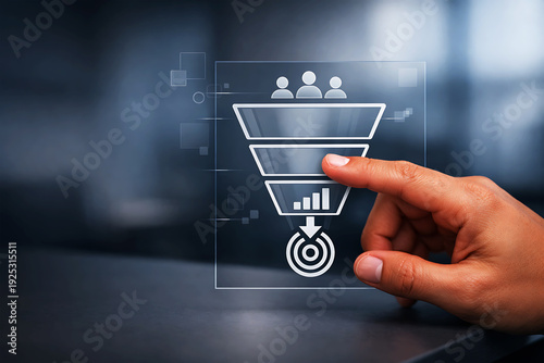 Funnel Strategy with Revenue Growth and Target Icon