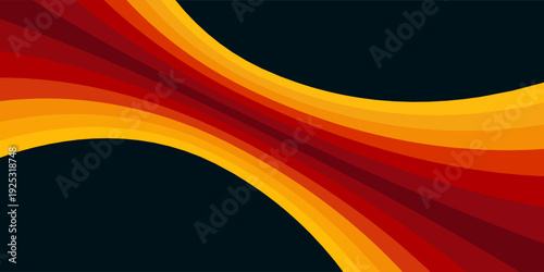 Abstract background of rainbow groovy Wavy Line design in 1970s Hippie Retro style. Vector pattern ready to use for cloth, textile, wrap and other.