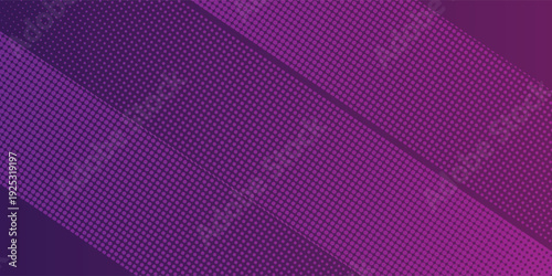 Foto Abstract purple background with slanted layers and halftone dot pattern