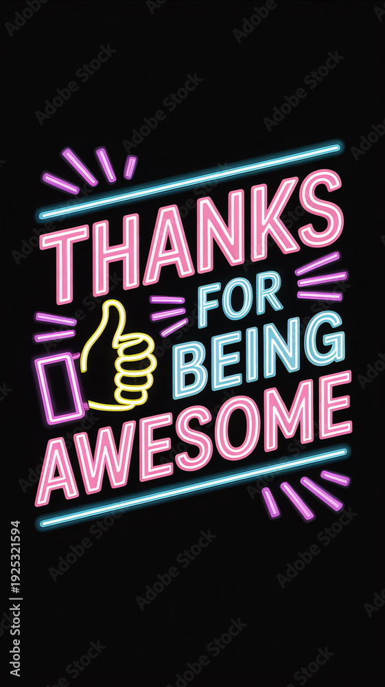 Obraz premium Colorful glowing neon sign with 