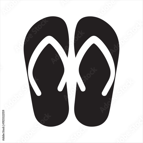 Flip-flops paired  abstract silhouette clip art logo design concept illustration 