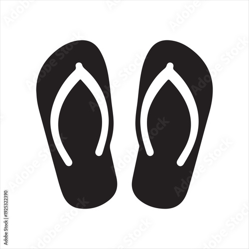 Flip-flops paired  abstract silhouette clip art logo design concept illustration 