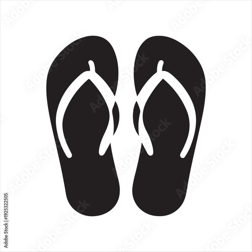 Flip-flops paired  abstract silhouette clip art logo design concept illustration 