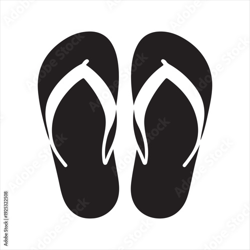 Flip-flops paired  abstract silhouette clip art logo design concept illustration 