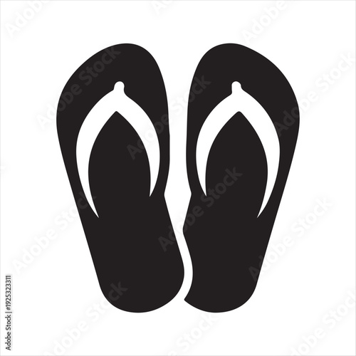 Flip-flops paired  abstract silhouette clip art logo design concept illustration 