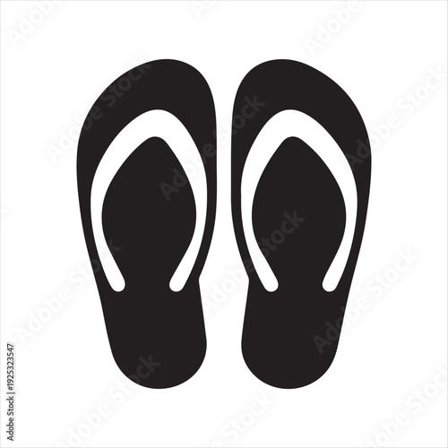 Flip-flops paired  abstract silhouette clip art logo design concept illustration 