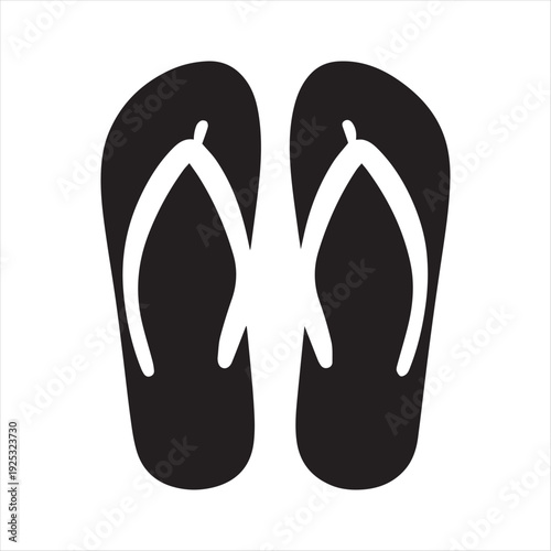 Flip-flops paired  abstract silhouette clip art logo design concept illustration 