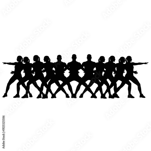 Group of People Dancing in Silhouette.
