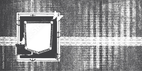 Denim creative grunge page design. Banner template. Empty framework gray style