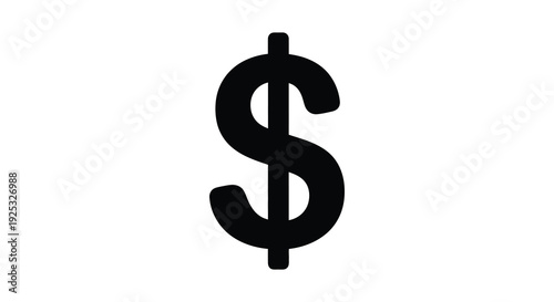 A stark black silhouette of a united states dollar sign dominates a plain white background a financial symbol silhouette