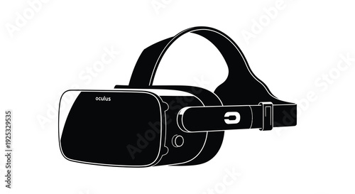 A stark black silhouette of modern virtual reality goggles showcasing futuristic technology and immersive gaming silhouette high quality
