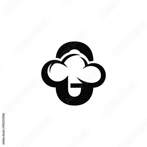A simple yet distinctive black and white illustration of a smiling monkey face from a front viewpoint
