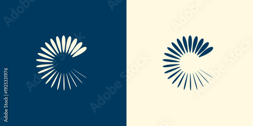 Abstract circular sunburst shape logo design set backgrounds