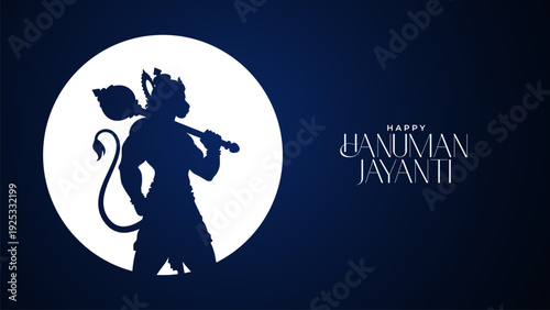 Happy Hanuman Jayanti Hindi Greeting, God Hanuman Background Design. A Hindu festival celebrated of lord hanuman birthday. Translation In English "Happy Hanuman Jayanti"