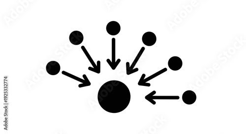 Photos Multiple Points Converging to a Central Focus Point, Illustrating Centralization