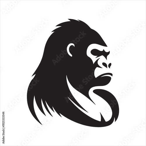  Gorilla  vector silhouette clip art logo design concept illustration
