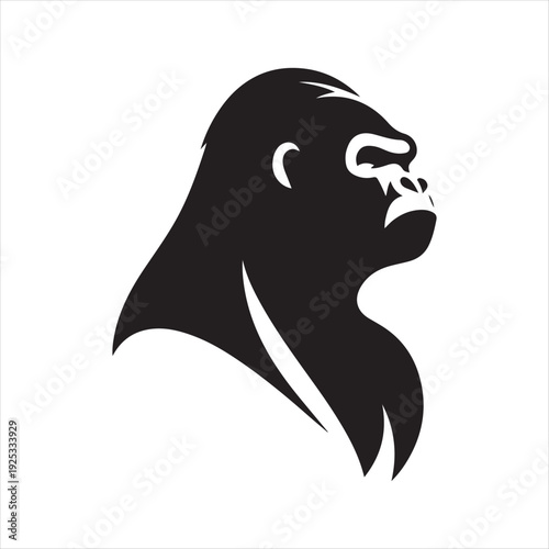  Gorilla  vector silhouette clip art logo design concept illustration