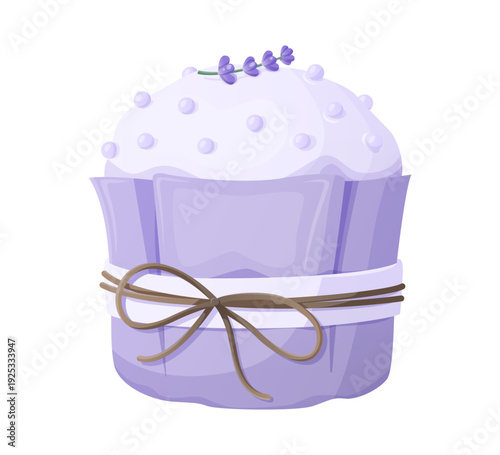 Orthodox easter kulich with ribbon