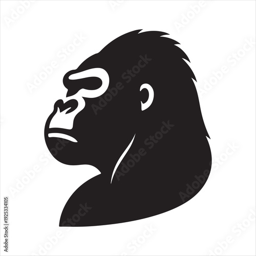  Gorilla  vector silhouette clip art logo design concept illustration