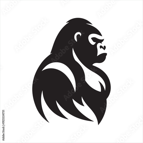  Gorilla  vector silhouette clip art logo design concept illustration