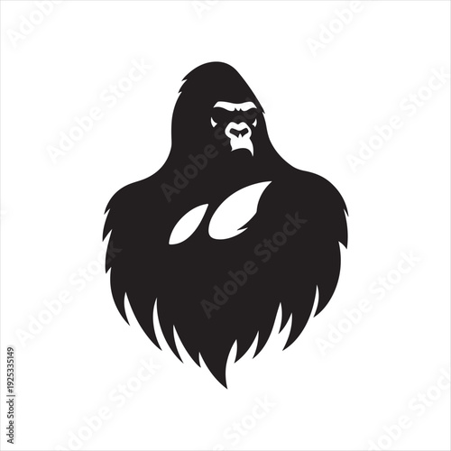  Gorilla  vector silhouette clip art logo design concept illustration