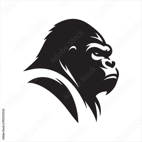  Gorilla  vector silhouette clip art logo design concept illustration
