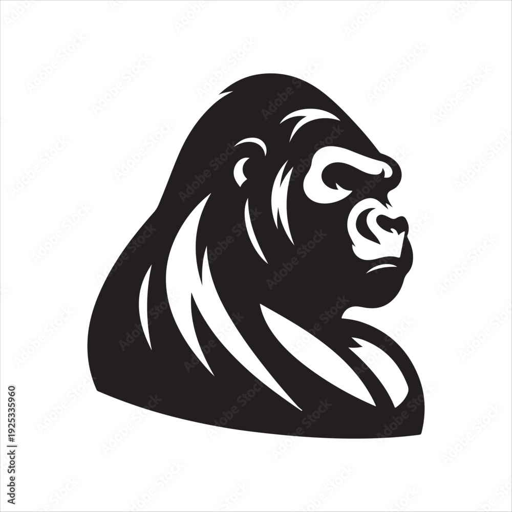 Obraz premium Gorilla vector silhouette clip art logo design concept illustration