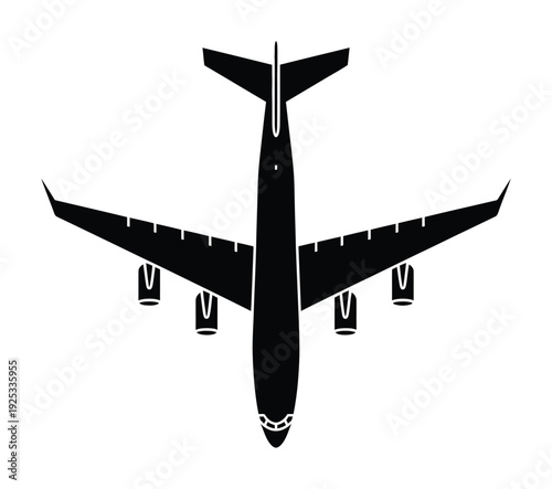 Vector of an airplane viewed from the front