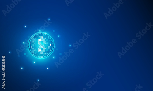 abstract currency exchange vector. dollar Money conversion three dimensional Web blockchain digital technology pixel background vector design