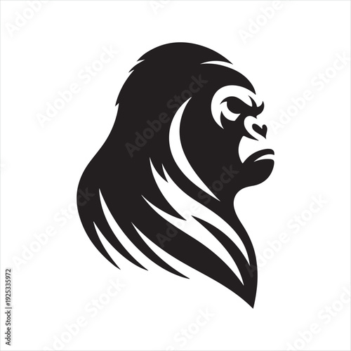  Gorilla  vector silhouette clip art logo design concept illustration