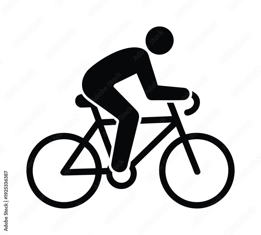 Obraz premium Vector of a person riding a bicycle with large wheels