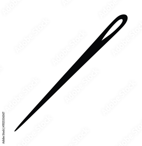 Vector of a sewing needle with a sharp point and large eye