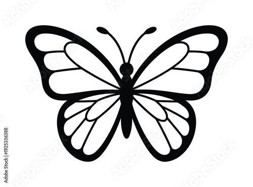 Svector of a butterfly with symmetrical wings and antennae