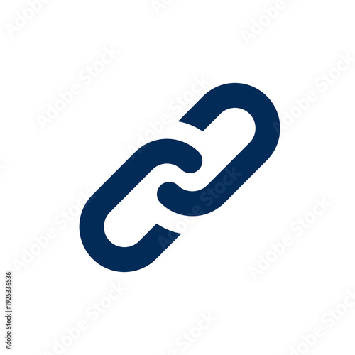 A stylized chain link icon with a modern design, isolated on transparent background