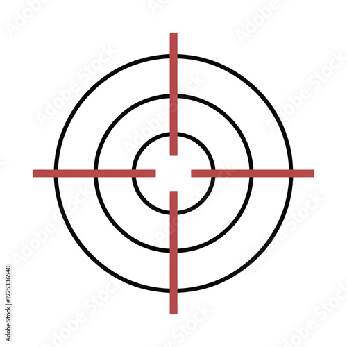 Vector target with concentric circles and a red crosshair pointing to the center bullseye.