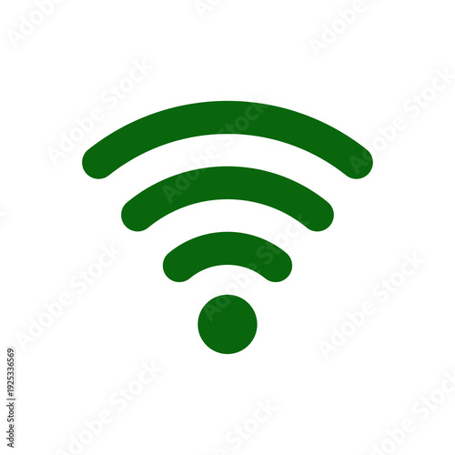 Photos Green wifi signal icon with four bars isolated on transparent background