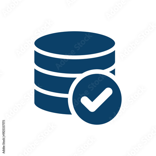 Foto A stack of three disks with a checkmark icon on top isolated on transparent back