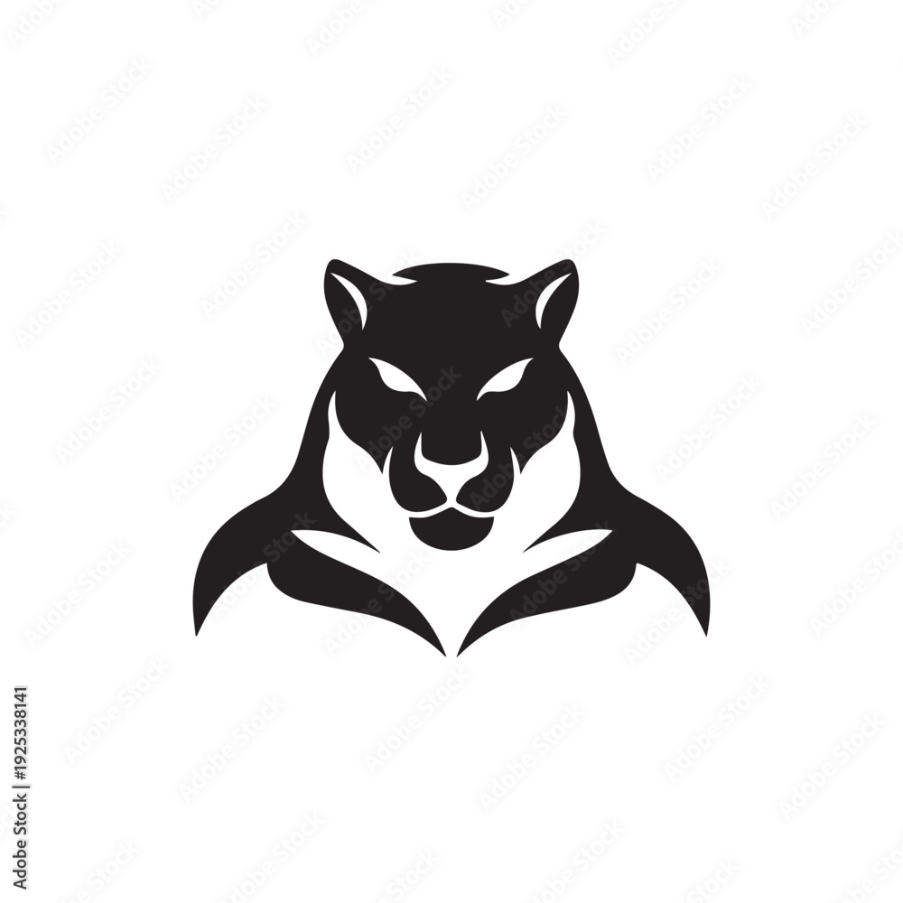 Obraz premium Black Panther Head Logo Design, Sleek Animal Symbol, Modern Graphic Illustration