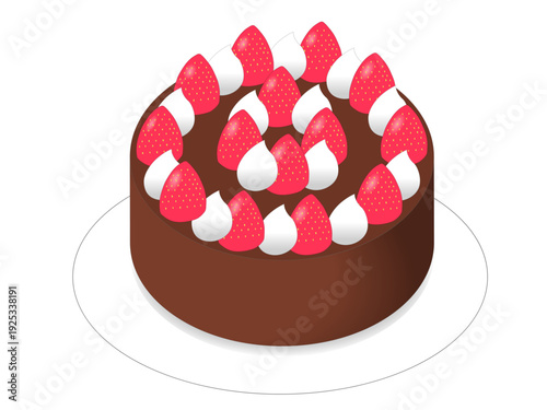 いちごのチョコレートケーキ