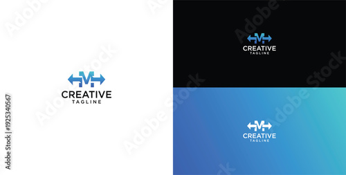 Technology logo vector. M initial logo design
