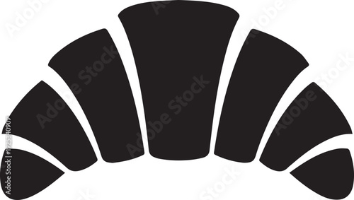 Croissant silhouette vector icon illustration, crescent-shaped pastry graphic, french breakfast bakery