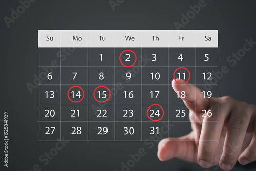 Bilde på lerret Calendar planning and scheduling