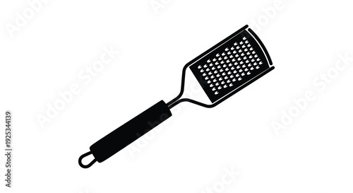 A minimalist depiction of a black metal spatula commonly used in cooking and baking silhouette high quality professional